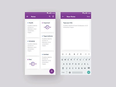 Notes App 2019 2020 trend android app audio notes audiobook clean create note design inspiration mobile ui notes ui ui design ux voice notes