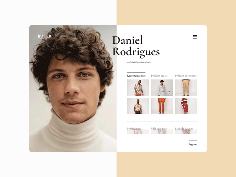 Daily UI 006 - User profile on clothing site 006 daily ui dailyui design figma protopie prototype prototype animation prototyping ui design
