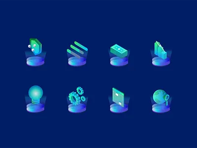 Isometric icon set cash chart data gear icon icon set idea isometric isometry security