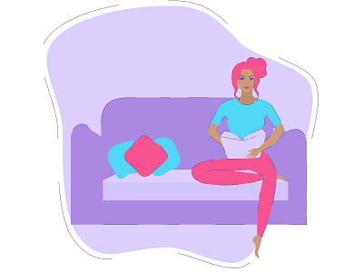 Reading a book design flat illustration illustrator web