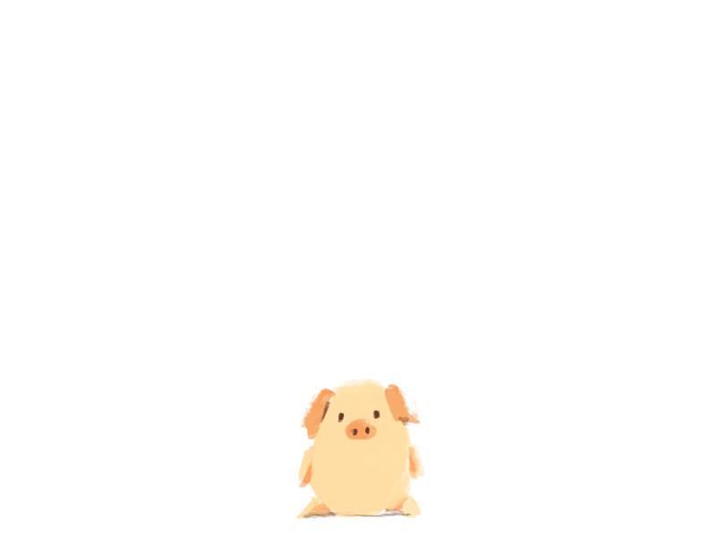 Pig Bounce animated gif animation character character animation classic animation cute digital frame by frame gif photoshop pig piggie