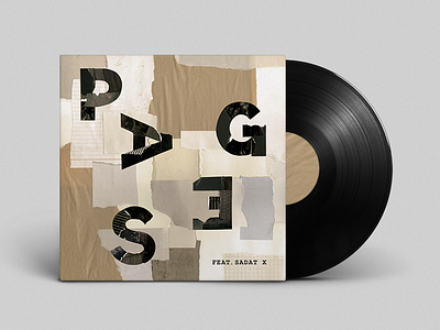 Pages album artwork album art album cover brown collage handmade mockup music paper record tan typography vinyl