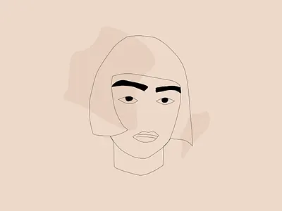 Short Hair Cut Girl - Line Art black digital illustration digitalart flat girl girl illustration illustration line line art lineart minimal minimalism simple