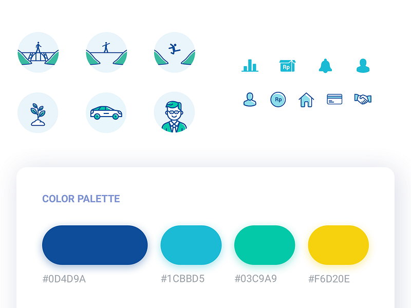 Tanamduit: Styleguide app bridge car color palette colors finance icon icons illustration plant styleguide ui user
