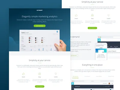 Outsmart Marketing Analytics abstractic analytics branding design marketing outsmart saas ui website