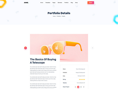 Anne Portfolio Details clean html website templates landing page modern responsive website templates template user interface design website design website templates