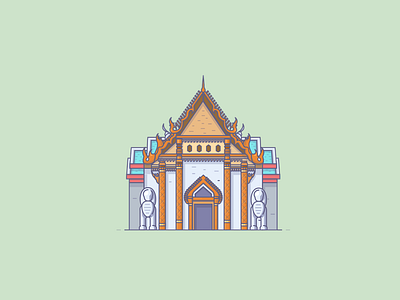 Thai Temples building house icon icons illustration temple thai vector