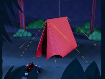 Happy Camping! aftereffects animation c4d camping festivals gif loop motion motion graphics weather