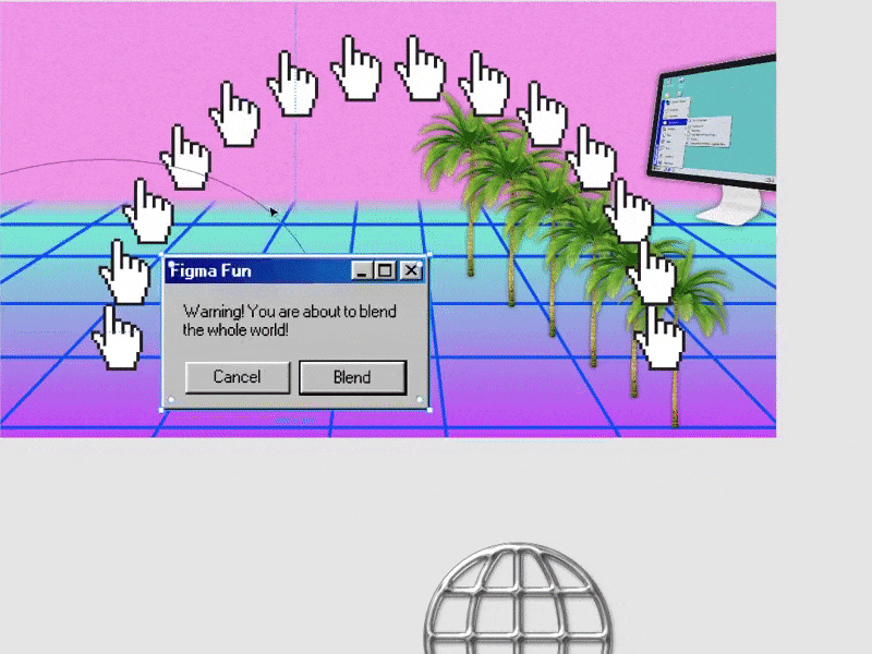 Blend — Figma plugin aesthetic art blend tool code computer demo development figma fun gradient illustrator open design plugin programming progress tool video webpunk windows 95 windows 98