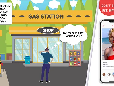 Don't be like Mario birthday birthdayrama cartoon flat illustration flatdesign gas station iphone app manbun mobile app