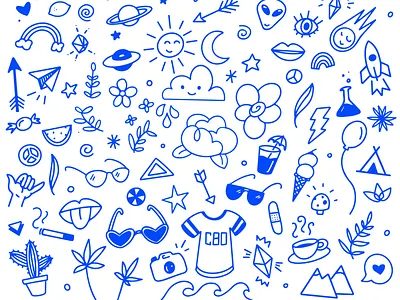Summery doodles apple pencil cbd doodle doodles illustration summer