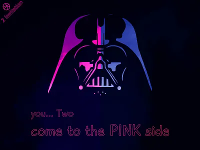 2X Dribbble Invitation, come to Dark side ... pink side darth vader darthvader invitation pink star wars two