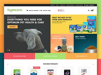 Gooberpick cat colors dog fun landing page mascota mascotas paisadutch paws pet pets ui ux vet veterinarian veterinary web design