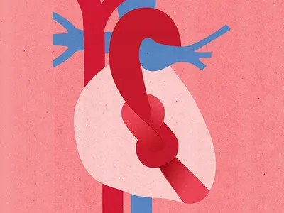 Heart Attack anatomy conceptual editorial editorial illustration geometric health healthcare heart heart attack illustration illustrator knot magazine medical medicine patient print research textured textures