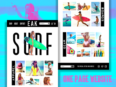 One-Page Women's Surf Website branding design graphic design logo web design website