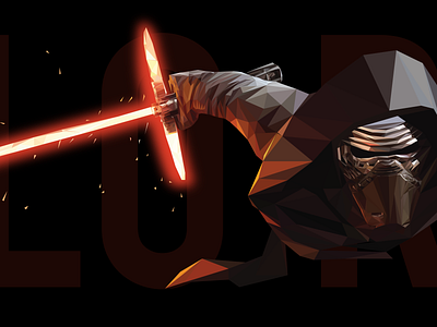 Kylo Ren Low Poly Design - The Force Awakens adobe illustrator character design fan art graphic design illustration illustrator kylo ren layout low poly low poly art low polygon movie art star wars the force awakens vector vector art