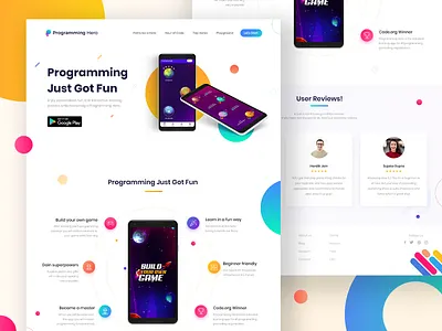 Programming Hero - Landing Page 2019 adobe xd app coding colorful design dribbble flat gradient invision landing page minimal programming trendy ui ux web web design webapp design website