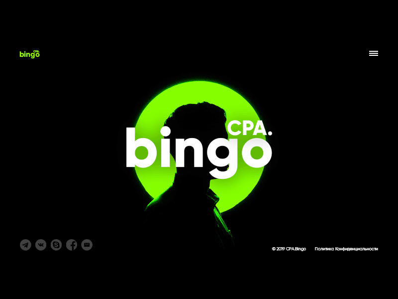 Landing Page CPA.Bingo animated gif animation branding green landing page logo page site ui ui design web