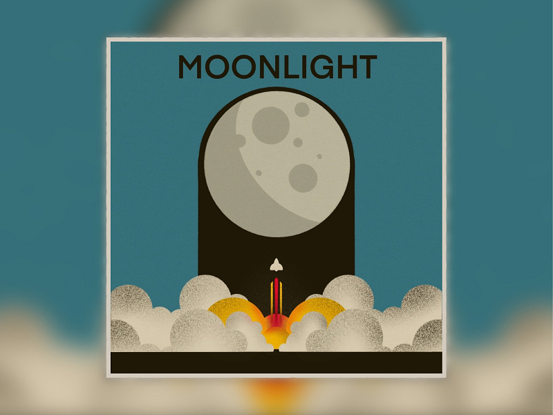 Moonlight Sketch illustration ipadproart moon procreate textured