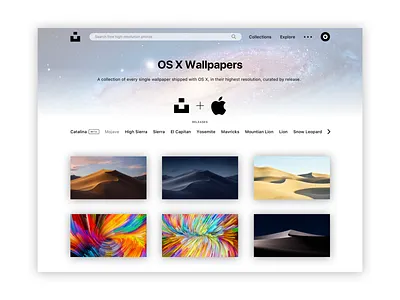 Unsplash + Apple Concept apple design grid layout mac macos minimal minimalism minimalist photography sketch ui unsplash ux wallpaper web web design website