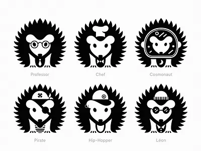 Hedgehog Collection branding design hedgehog illustration logo mark negative space symbol vector