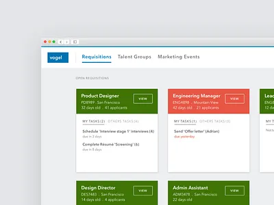 Home for recruiters cards clean design exploration iterations minimal simple ui ux web