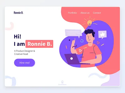 Portfolio Website Landing clean design header design landing landing design portfolio ui uiux webapp webdesign website