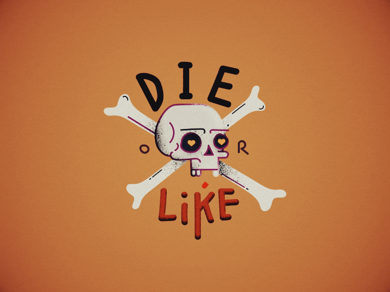 Die Or Like after affects animated gif animation art gif illustration likes motion motion design motion graphic skull skull and crossbones vector