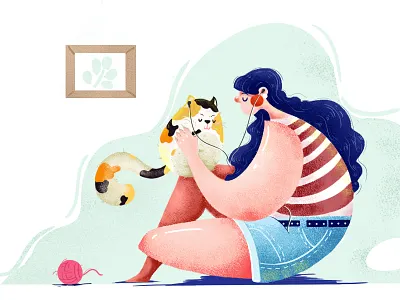 leisure time design girl headset illustration leisurl logo time ui 动画 品牌 插图