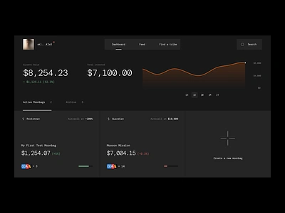 Moonbag - Creation Flow animation avax crypto dashboard defi eth etheric fintech graph investment moonbag motion sol strategy thrc ui vault