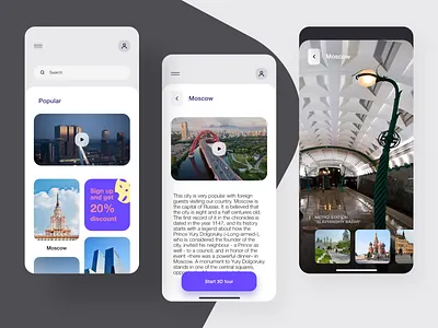 TRVL - AR city tours adobe xd app design kit minimal mobile mobile app mobile app design mobile design