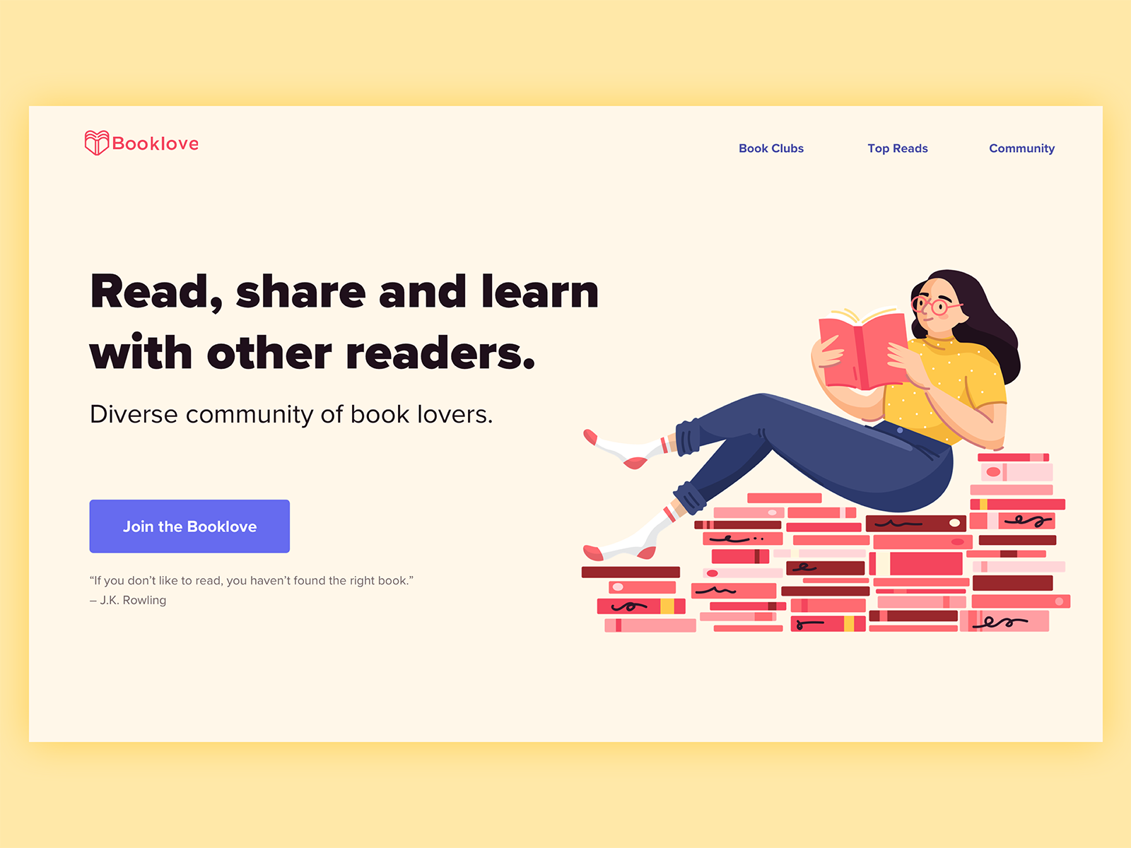 Book Club Landing Page by Gosia Nowak for Lunar Logic on Dribbble