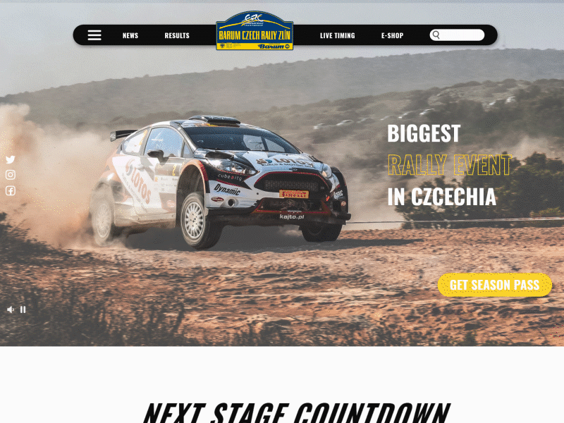 Czech Rally Website (Concept)- DailyUI Challenge 003 adobe xd app app design app ui czech rally dailyui dailyui 003 dailyuichallenge design flat landing page landingpage rally ui website
