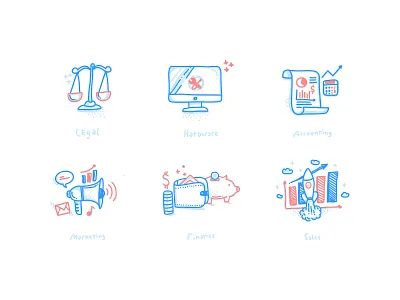 Icons accounting app chart computer design drawing finance handdrawn hardware icon icons illustration legal linear marketing sales ui ux vector web