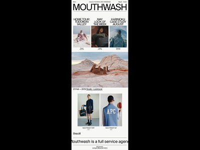 M—W article design editorial grid hero home layout magazine portfolio typography website