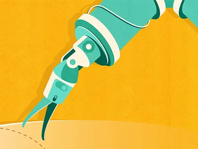 Robotics in Surgery advertising campaign air artificial intelligence health healthcare hospital illustration illustrator innovation instrument medical medicine robot robotic hand robotics surgery technology tool web website