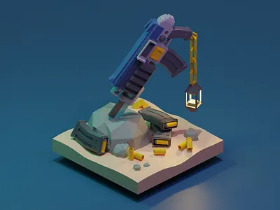 Bolter! 3d 3d art blender blender3d bolter bullets gun isometric isometric art lowpoly lowpolyart metal scifi warhammer