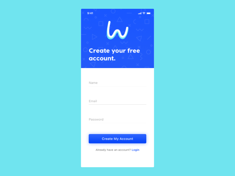 DailyUI 001 - Signup Screen dailyui login logo mobile mobile signup product design ui ux