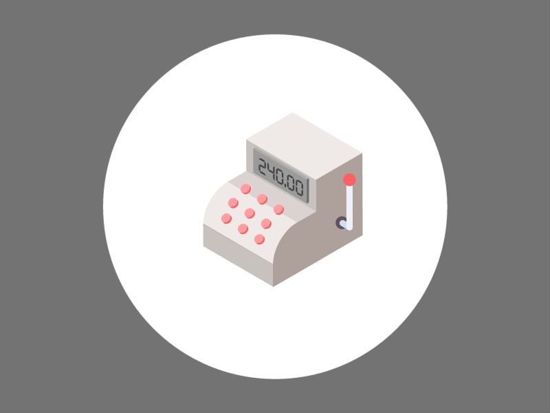 Cash Register illustration isometric