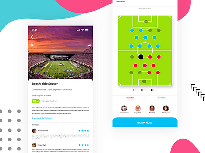 Team Selection UI application design booking cards comparison field football formations games interface design pitch screens soccer app team selection teams ui