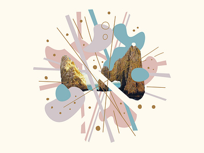 Shape Collage 013 - funk rock circle coast collage flyer lines minimal rocks vector