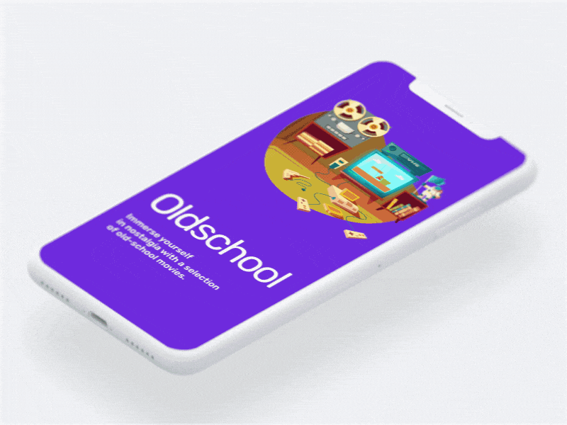 Movie app concept UI animation after effect animated gif animated ui animation gif illustration illustrator iphone liquid animation liquid motion