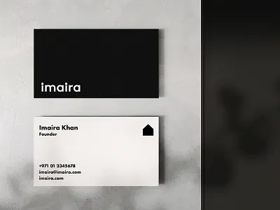 Imaira Business Card ali brand branding business card business card mockup clean effendy home house identity interior designer lettering logo logo designer logotype minimal startup stationary typography wordmark