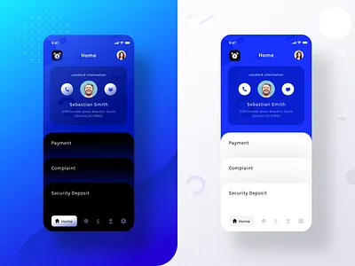 tenant app home (Dark + Light mode) app app design application branding dark day house light logo modern neel night prakhar reminder remote rent sharma tenant userexperience userinterface