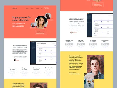 Event Farm Retro: Homepage colors design interfaces ui