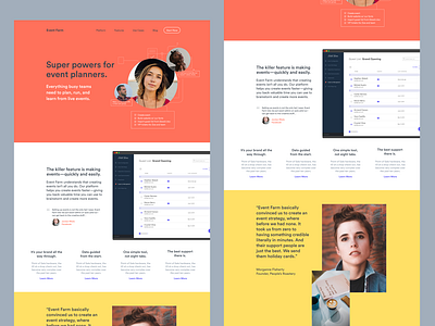 Event Farm Retro: Homepage colors design interfaces ui