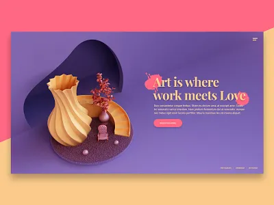 Website Visual 3d abstract art banner brand design hero image illustration layout render visual webshocker website