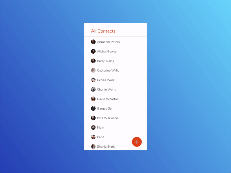 Add Contacts Micro Interaction | UI Design adobexd animated gif animation app design application button contacts design gradient interaction interface microinteraction mobile mobile ui prototype ui ux vector video
