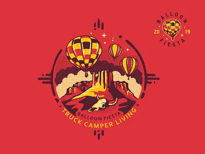 TCL - Balloon Fiesta apparel graphics balloon desert illustration logo nature new mexico print western