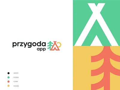 przygoda app LOGO design icon letter logo typography ui vector